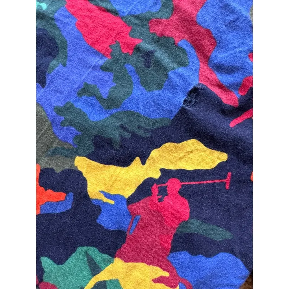 Polo Ralph Lauren Classic Fit Single Stitch Primary Pony Camo Embroidered Logo M